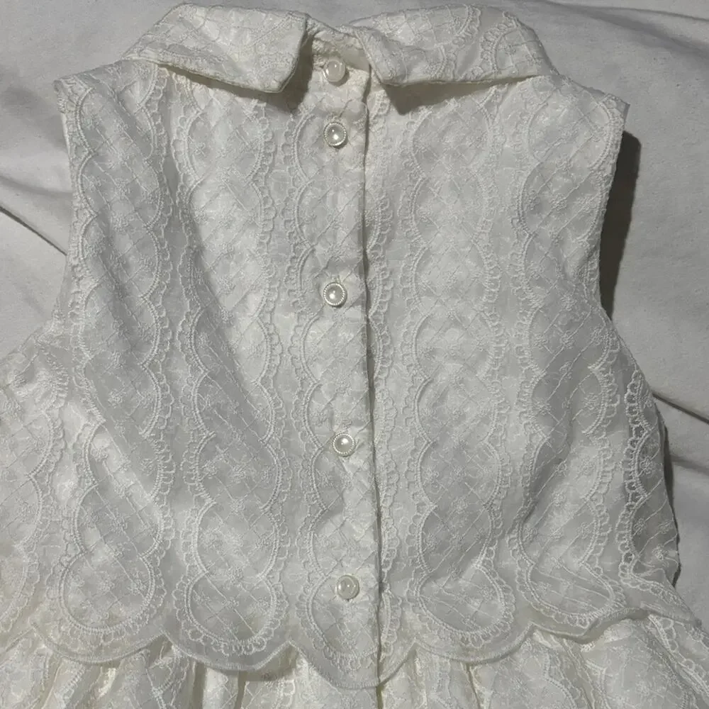 Janie & Jack 7 special occasion Elegant White Lace Dress nwt lined